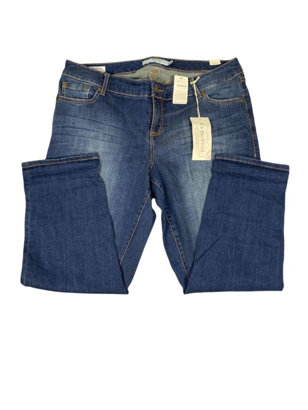 Torrid Womens Ex-Boyfriend Relaxed Fit Tapered Leg Jeans 16 Blue Denim NWT